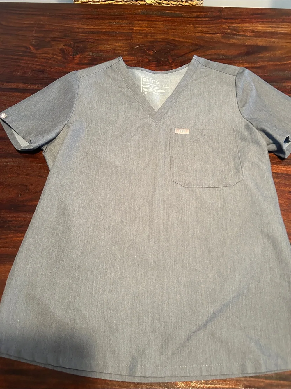 Figs Women's Slate Blue Scrub Top and Pants Set - Picture 3 of 5